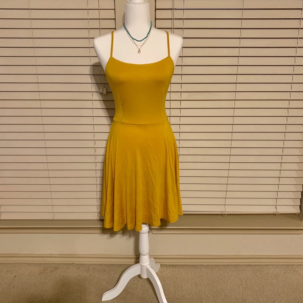 SHEIN Backless Mustard Dress - Picture 2 of 2